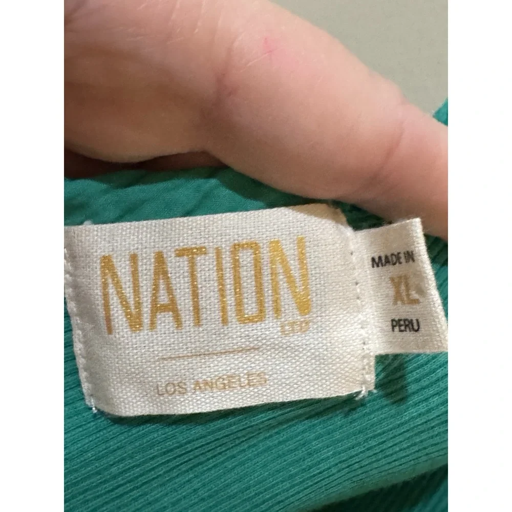 Nation Ltd. Quinn Back Wrap Rib Top‎ Green Size XL